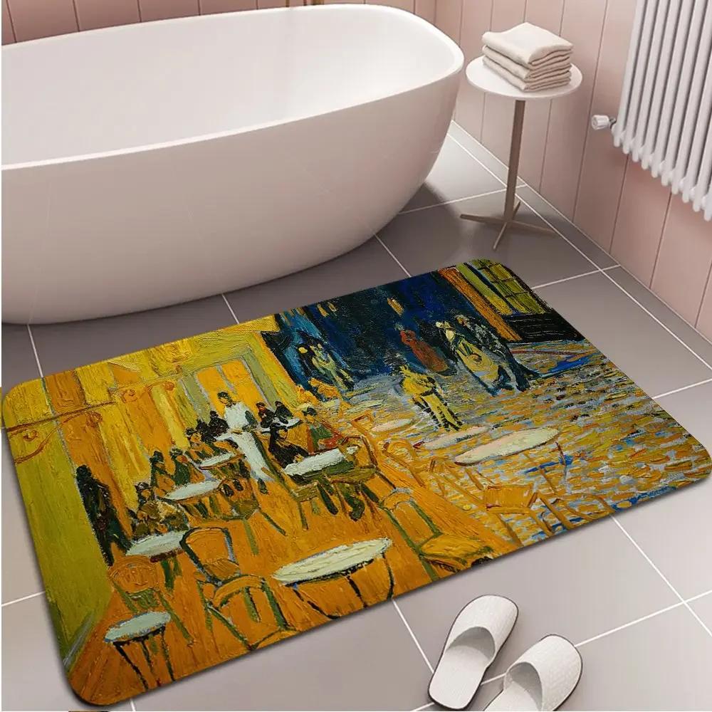 Van Gogh Oil Painting Art Doormat Washable Indoor Outdoor Home Decoration Carpet Non Slip Bedroom Mat Kitchen Balcony Floor Rug