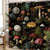 Vintage Dark Green Forest Bathroom Shower Curtain Night Moon Landscape Nature Mystical Midnight Polyester Fabric 12 Plastic