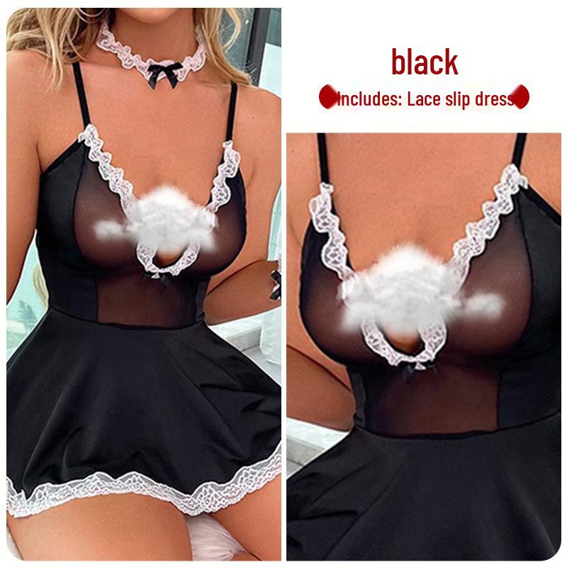 Women's Sexy Lace Lingerie: Tempting Slip Dress Nightwear Set