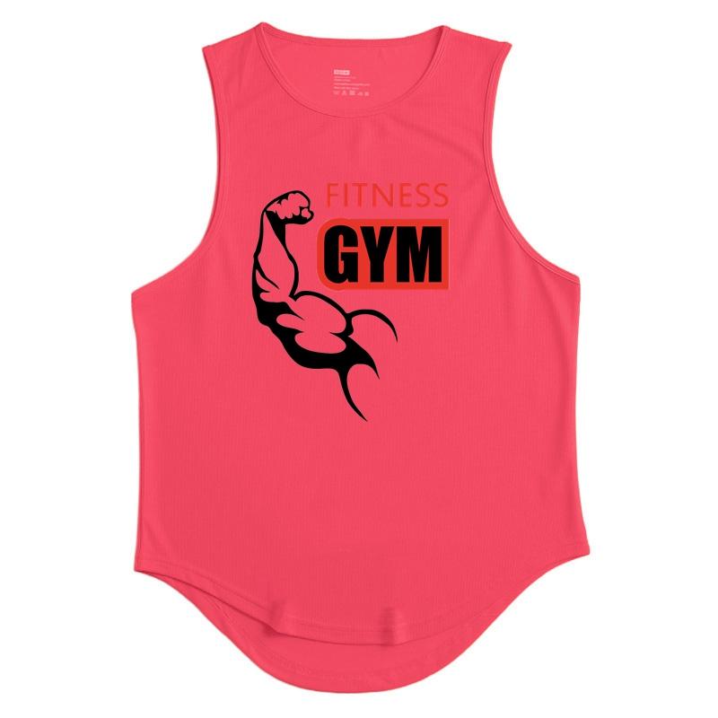 

Летние быстросохнущие спортивные футболки для мужчин, сплошной цвет, без рукавов, тренажерный зал, майка для мышц, топы для фитнеса, тренажерного зала, футболки для бега, бодибилдинга M розовый