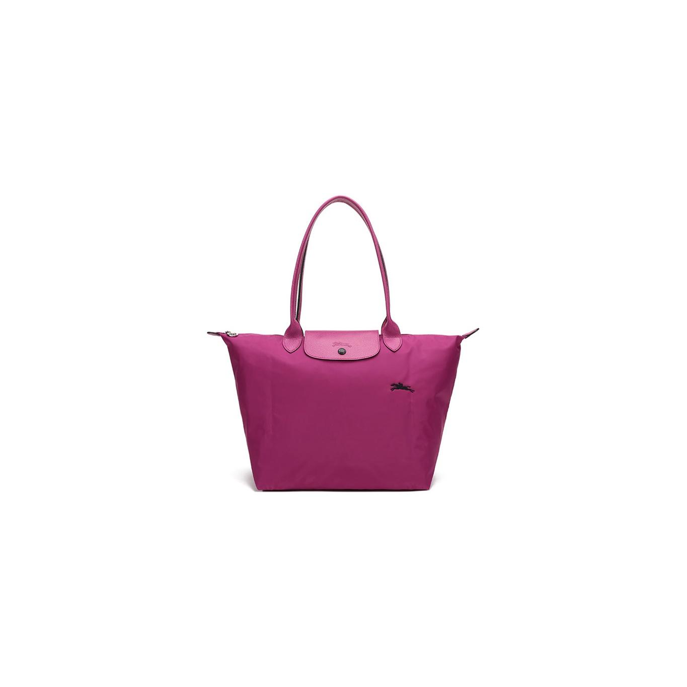 

Longchamp Le Pliage Club Fabric Long Handle Snap Closure Nylon Crossbody Tote Bag Small Women bags Purple Red 1899619P40 Fuchsia