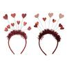 Valentines Day Glitter Tinsel Hair Hoop Red Sequin Heart Headband Party Hairband