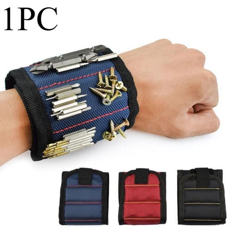 1PC Magnetic Wristband with Strong Magnets for Holding Screws, Nails, Drill Bits Great for Your Tool Bag