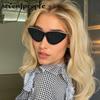 Sexy Cat Eye Punk Sunglasses Women  Luxury Brand Fashion Metal Small Frame Sun Glasses For Ladies Trendy Cateye Shades UV400