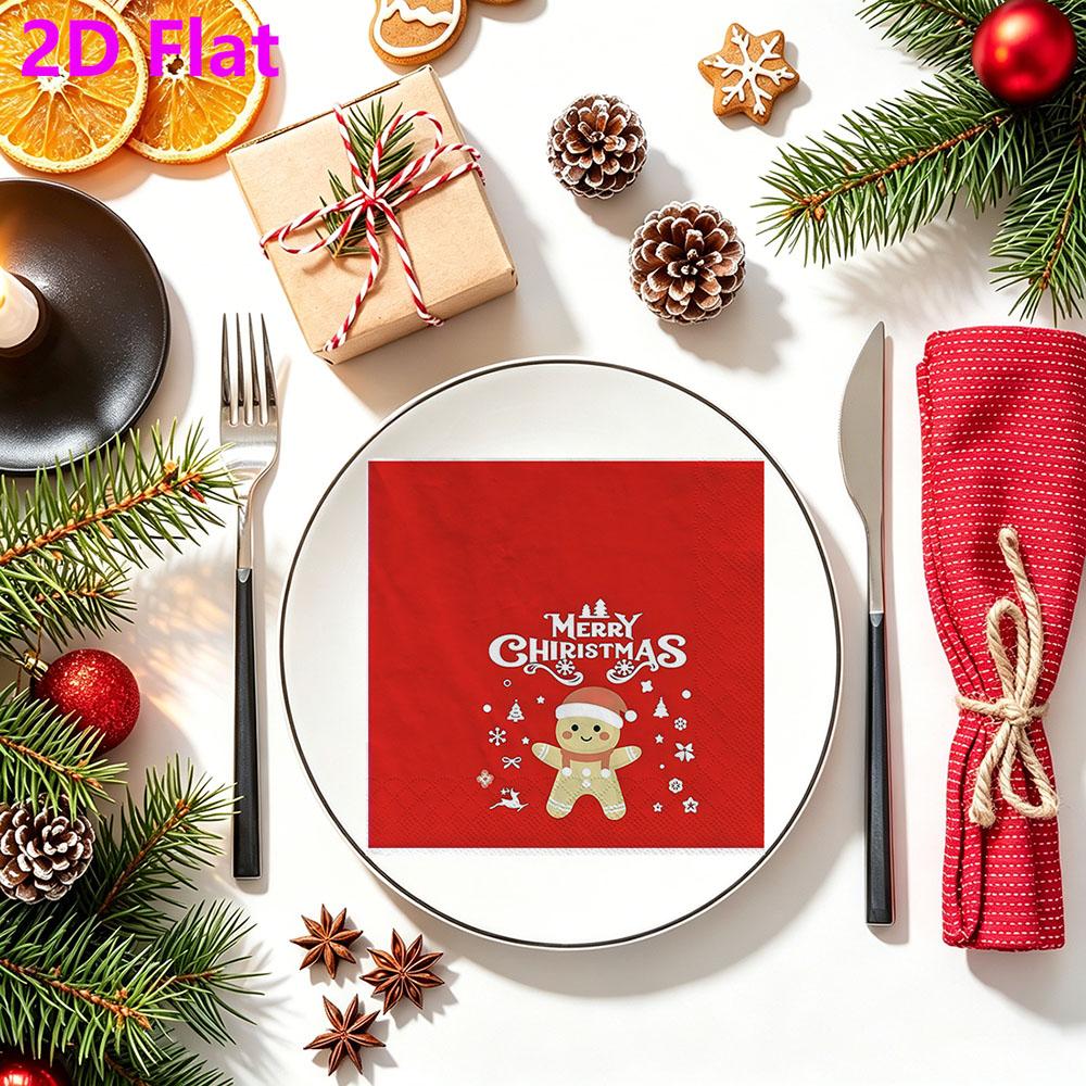 20pcs Disposable Napkins with Christmas Collection Pattern Print for Wedding,Parties,and Daily Use for Thanksgiving Fall Christmas Table Decoration