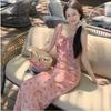 French Coffee Break Floral Suspender Dress Women 2026 Summer Sweet Seaside Vacation Wind Beach Skirt Long Skirt