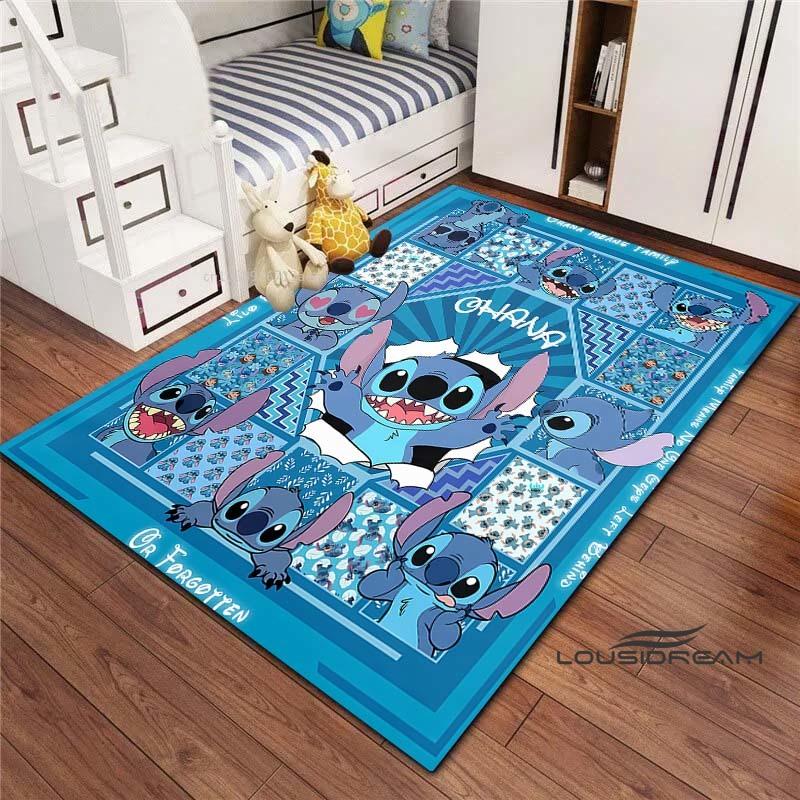 Tappeto Lilo & Stitch con Stampa Cartone Animato – Tappetino per Camera da Letto e Soggiorno / Tappeto Decorativo per Casa Antiscivolo di Grandi Dimensioni