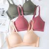 Women's Japanese Style Lightweight Seamless Bra Wireless Minimizing for Large Bust Palm Support Triangle Cup Smooth Surface Underwear