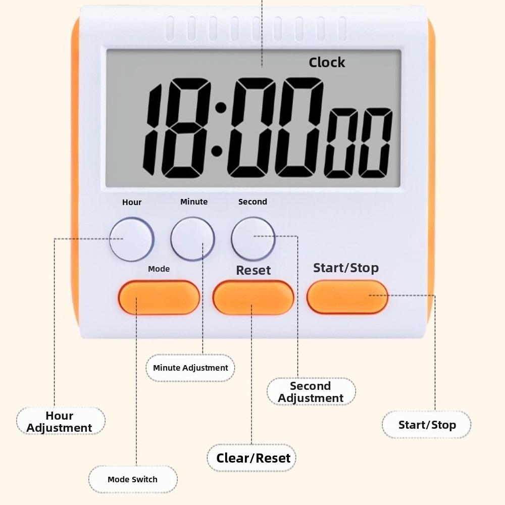 New Magnetic Kitchen Timer Back Bracket Large Display LCD Digital Timer Hangable Multifuntion Alarm Clock Kitchen Use