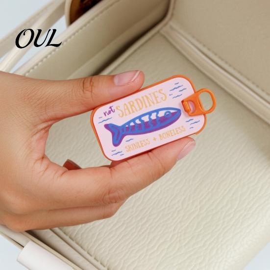 Skurriler Schmuckbehälter Sardinendose mit Fischgräte, PLA Kompakte Größe Vintage Dekorative Kosmetiktisch-Accessoire-Aufbewahrung, Tragbare Aufbewahrung