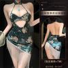 Sex Underwear World Rich Flower Velvet Printing Ancient Cheongsam Pure Desire Temptation Hip Skirt Set