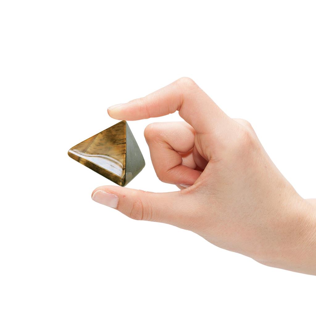 Mina Heal Healing Crystal Pyramid, Natural Tiger Eye Chakra Healing Stone, 1.5 inches