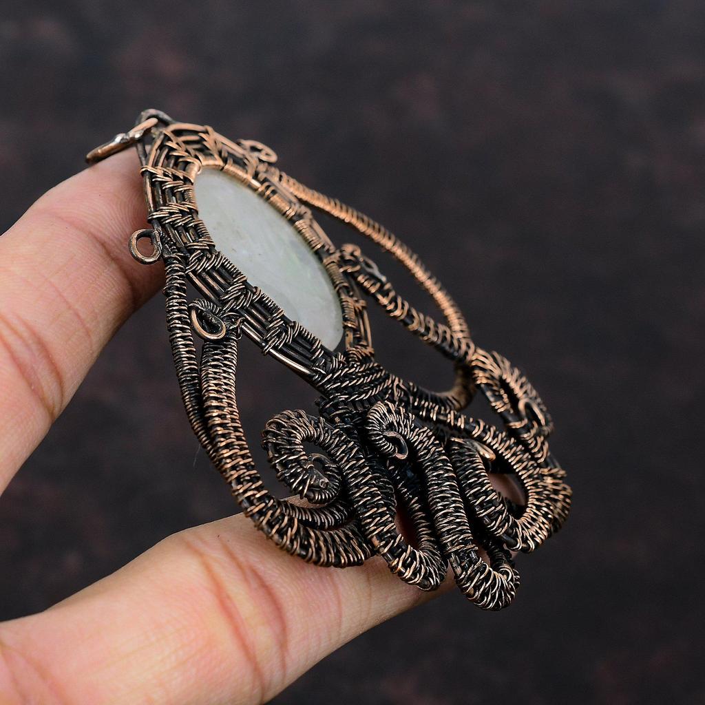 Rainbow Mystic Opal Pendant Copper Wire Wrapped Jewelry Octopus Design Pendant Gemstone Jewelry Copper Pendant Handmade Jewelry Wedding Gift