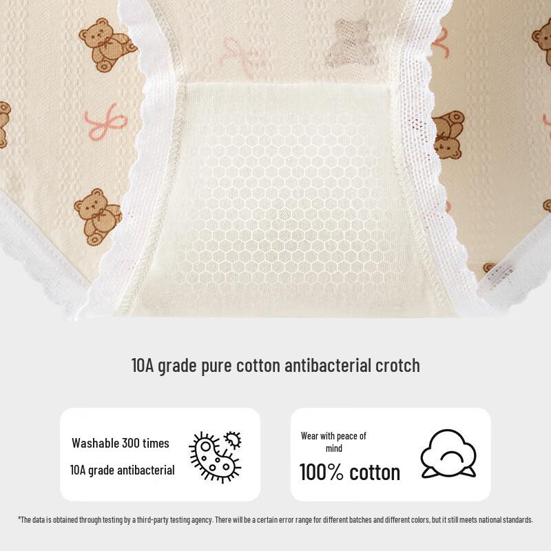 Cosmo Lady Women's Cute Pure Cotton Mid-Waist Antibacterial Briefs