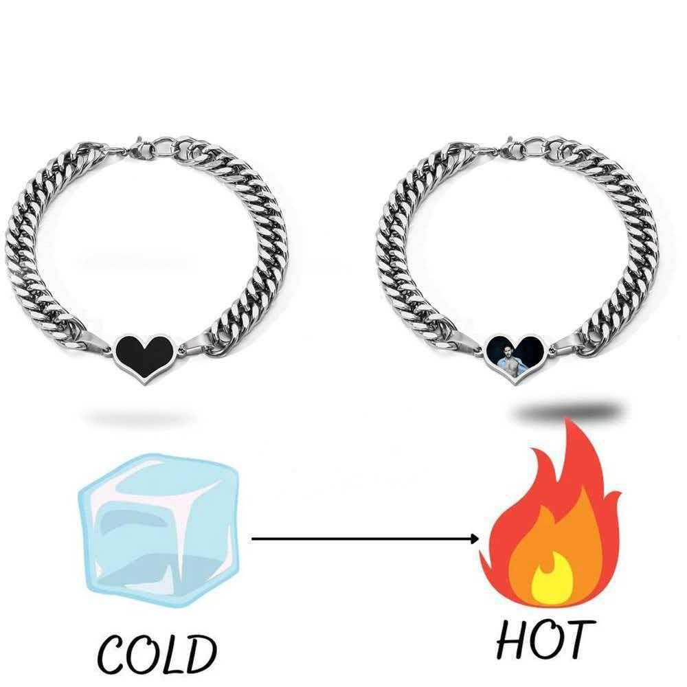 Personalized Color-Changing Stainless Steel Necklace for Men & Women - Custom Photo Christmas Souvenir