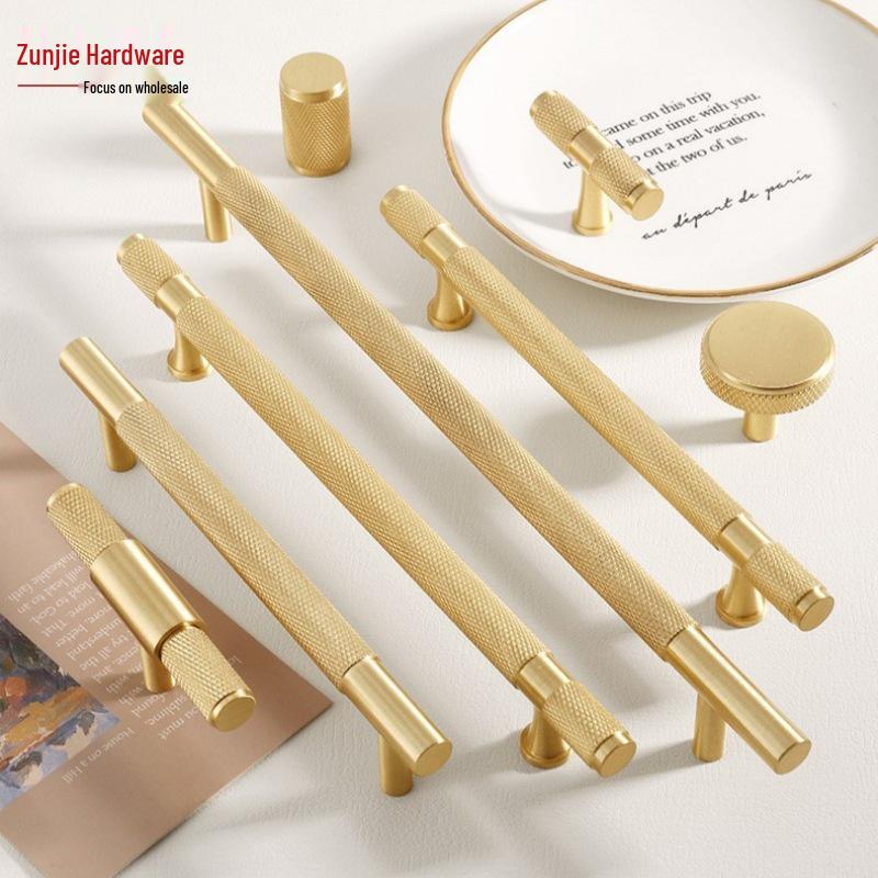 American Style Brass Wardrobe & Cabinet Door Handle - Retro French Copper Design