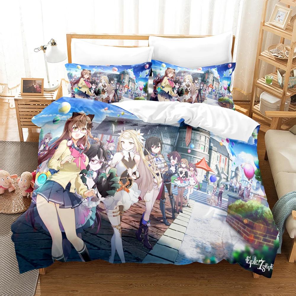 3D Print Game Epic Seven Bedding Set Comforter Duvetcover Sets Pillowcase Twin Full Queen King Bed Linens Drop Ship Home Textile