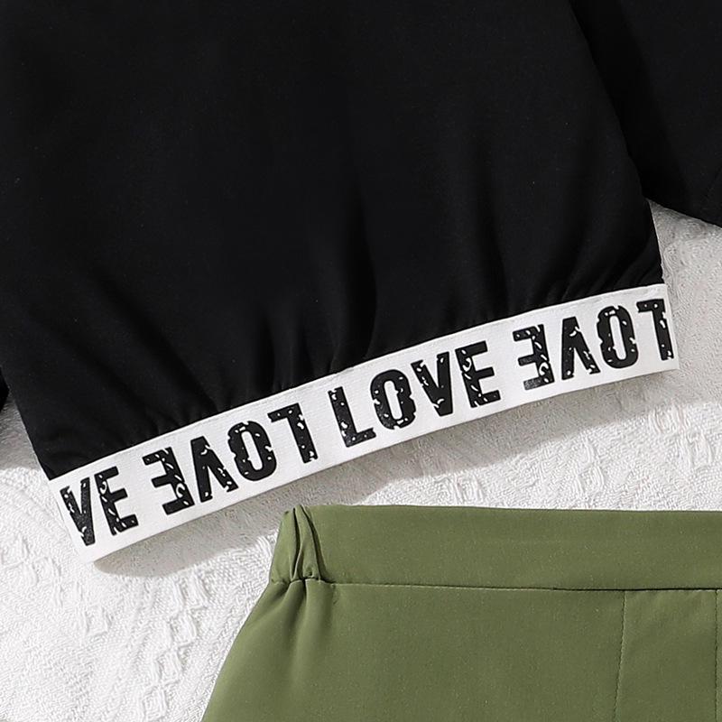 2025 Sommer Mädchen Rock & T-Shirt Set: Koreanischer Arbeitskleidungsstil mit Tasche und Buchstaben-Detail