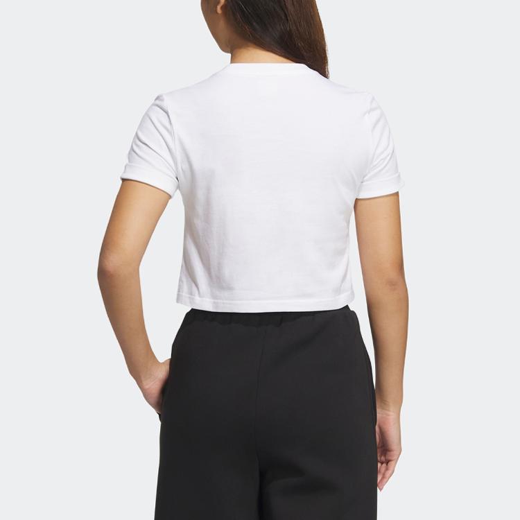 adidas Originals Adiclub Crop Top With Solid Logo Women Tops White IP1794