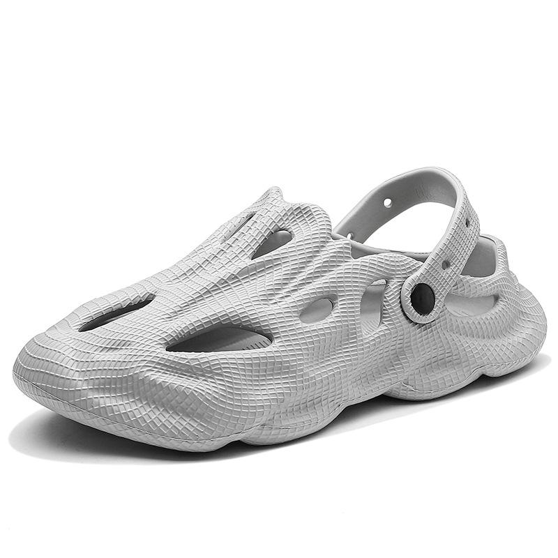 

2025 Мужские дышащие сандалии с закрытым носком из кокоса - Пляжные шлепанцы двойного назначения 42 серый