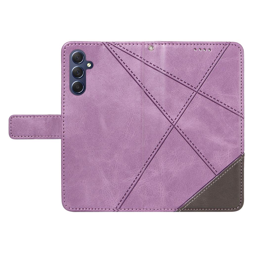 For Samsung Galaxy A55 5G Case Geometric Line Leather Phone Cover Card Slots Wallet