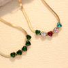 Colorful Zircon Heart Necklace - Elegant Temperament Design, Non-fading Clavicle Chain for Women