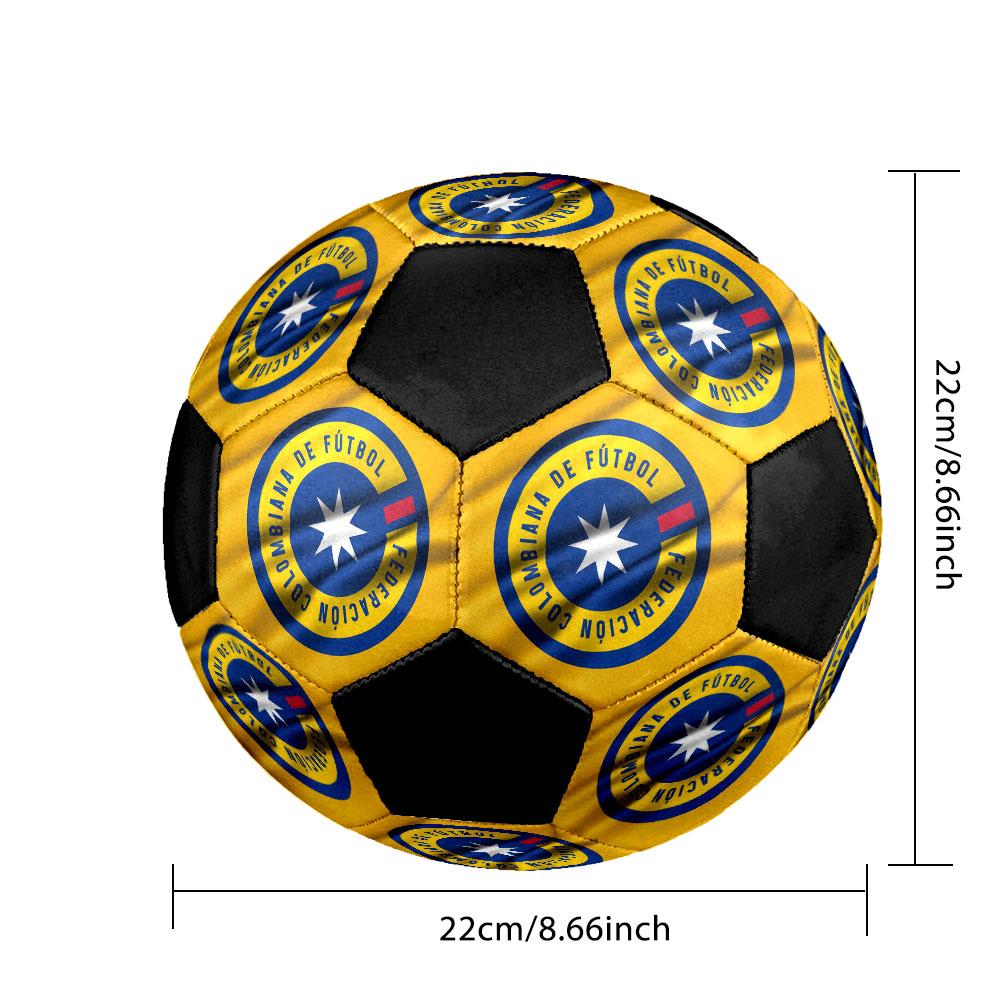 Colombia national football logo Size 5 Soccer Ball, Machine-Stitched PVC, Durable & High Bounce, All Ages Fit, fan merchandise, matches & outdoor use.