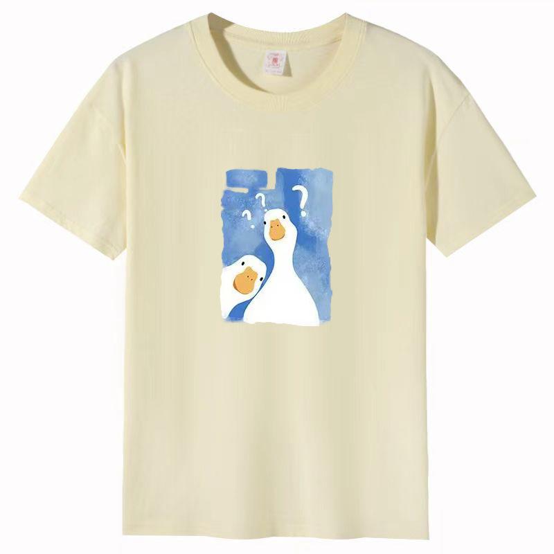 Damen Sommer Beliebtes Kurzarm-T-Shirt Baumwolle Atmungsaktiv Lockeres Oberteil Bedrucktes T-Shirt Lässig