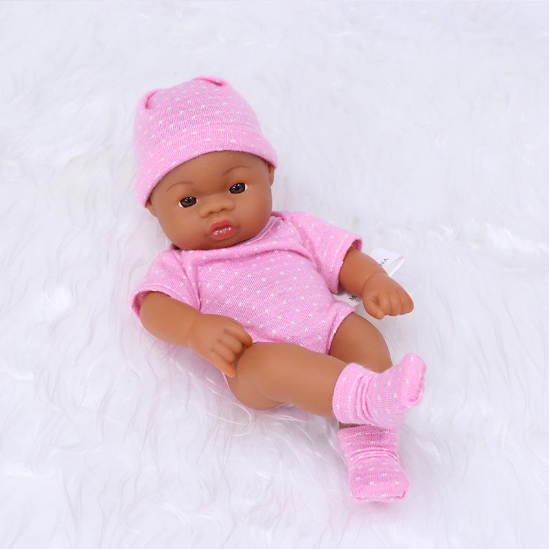 7-Inch Mini African American Baby Doll - Black Soft Vinyl Children's Toy