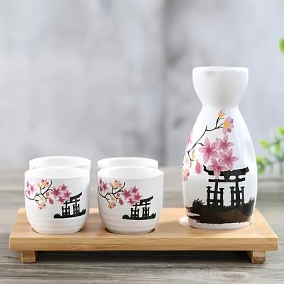 5pcs Japanese Style Wine Bottle Wine Glass Set Wine Set Hot Wine Or Ice Wine Suitable For Wine Lovers Gift Set For Restaurant