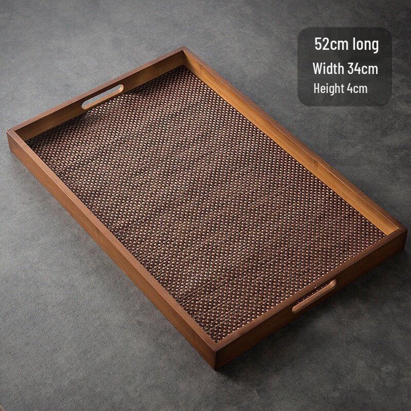 Hand-Woven Bamboo Rattan Serving Tray