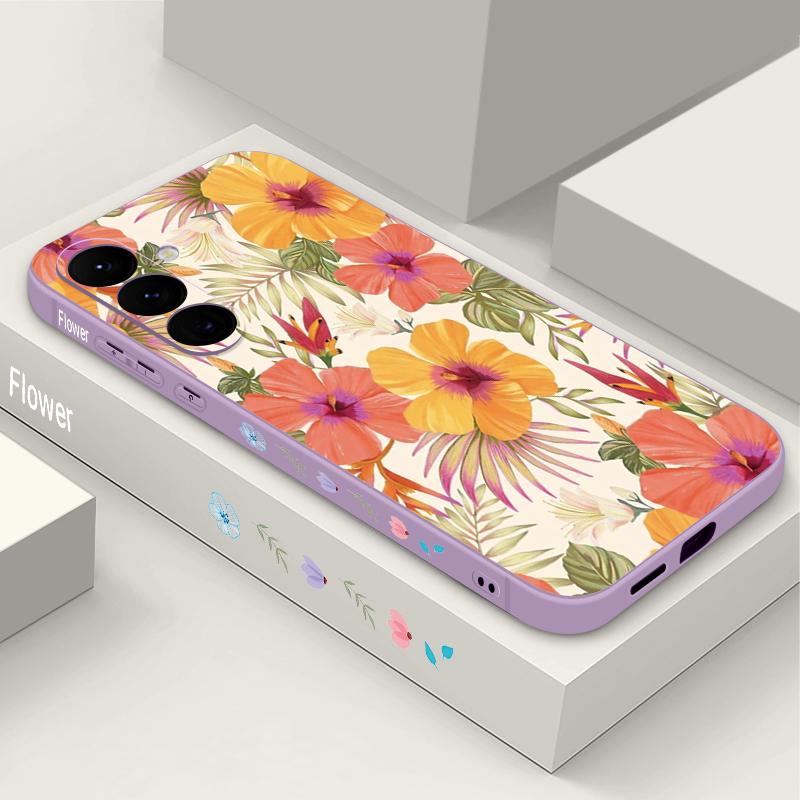 Little Flower Pattern Phone Case For Samsung Galaxy S24 S25 FE S26 S25 S23 S22 Ultra A57 A17 A56 A16 A55 A15 A54 A36 Soft Cover