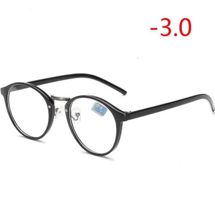 Retro Runde Brille Männer Frauen Ultraleicht Myopie Brillen Myopiebrillen fertig -1 -1,5 -2 -2,5 -3 -3,5 -4 -4,5 -5 -6