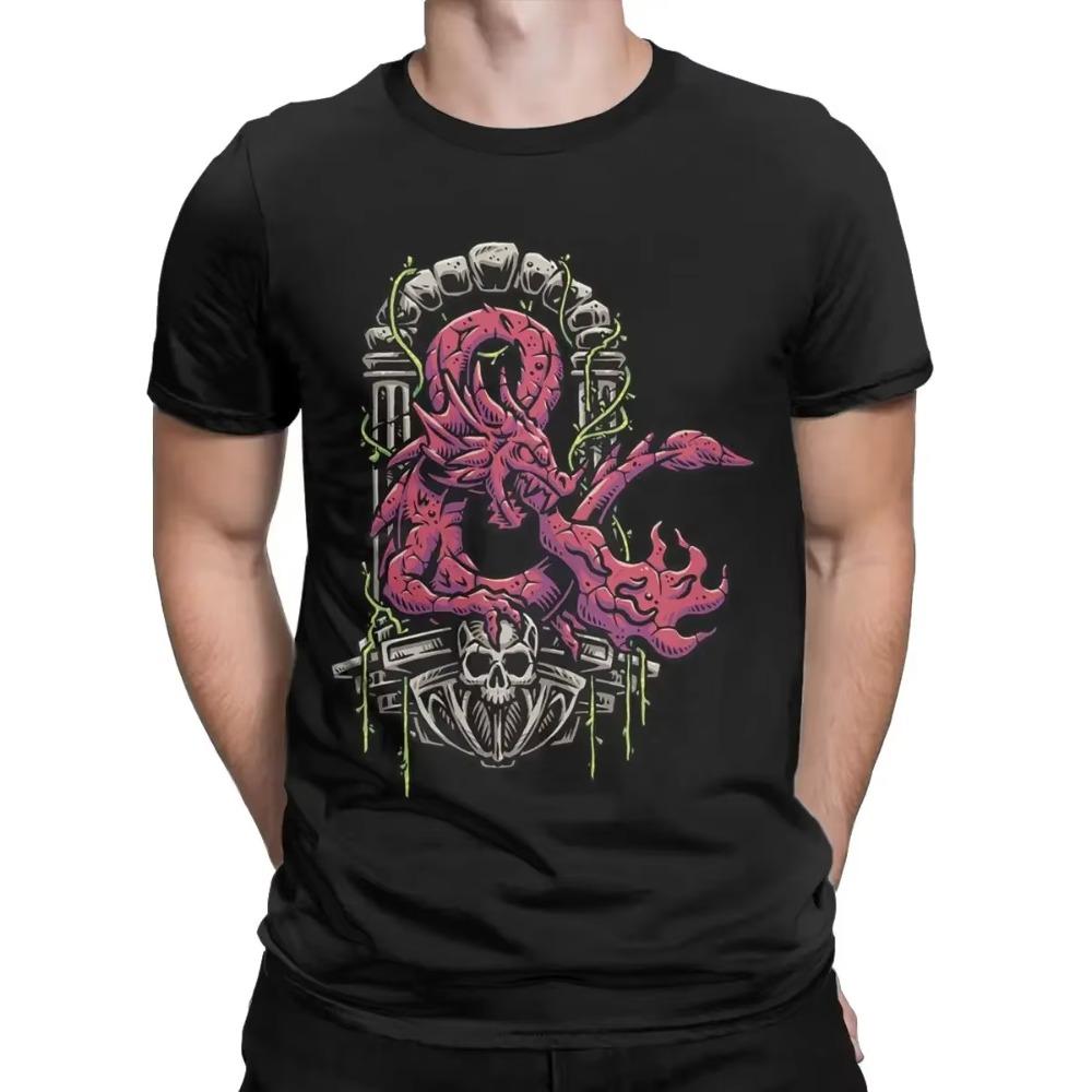 DnD Symbol Men T Shirts Game Creative Tees Short Sleeve Crewneck T-Shirts Pure Cotton Gift Idea Clothes