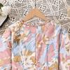 Girl Long Sleeves Floral Print Dress Children Kid Casual Princess Dresses Clothes