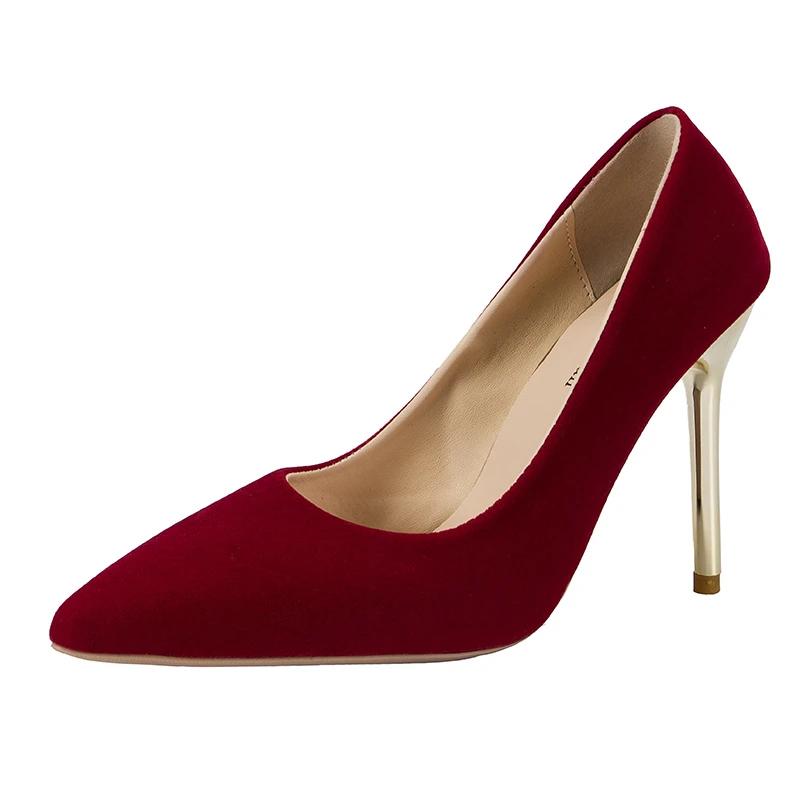 

Новые ретро свадебные туфли для женщин, красные, повседневные свадебные туфли, два высоких каблука, тонкие каблуки, свадебные одинарные туфли 36