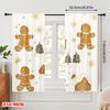 2 Stück, 2D-Flachdruck Vorhang Beliebt Lebkuchen Weihnachtsdorf Schneeflocken (2) Polyester (ohne Stange) Heimdeko für