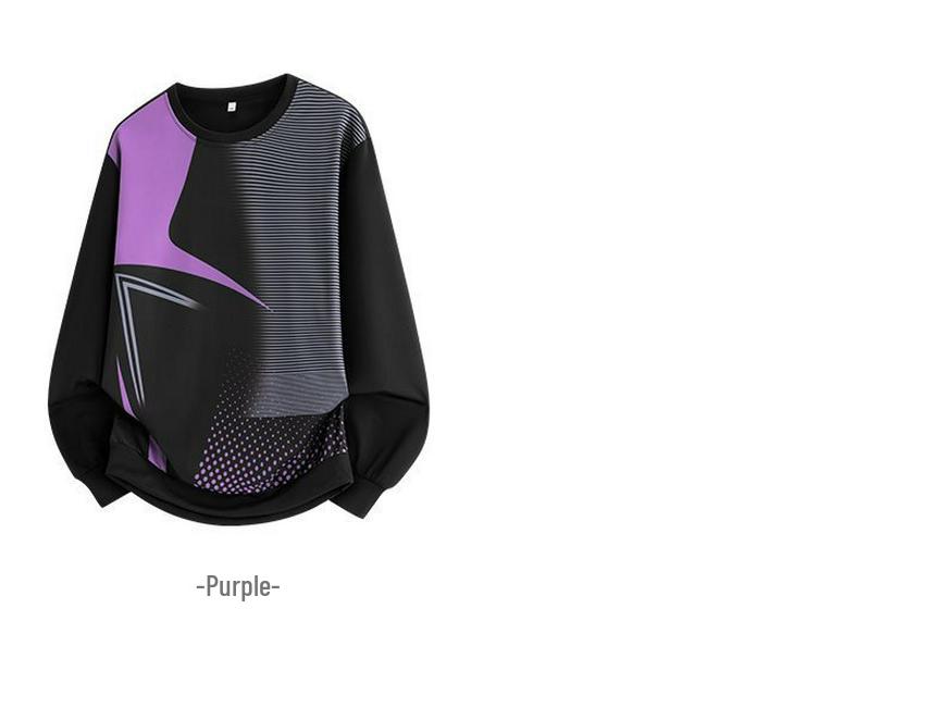 Men's Gradient Casual Round Neck Long Sleeve Hoodie for Spring and Autumn
