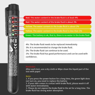 Tester brzdové kapaliny Pero 5 LED Auto Automobil Automobil Automotive Testovací nástroj Auto Automobilové nástroje Diagnostické nástroje