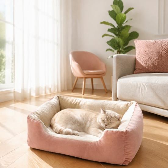 Maschinenwaschbare Haustierliege Rechteckige Plüsch-Katzenliege, Gemütliche Lounge Anti-Rutsch-Boden, Langlebig für Katzen Sofa Innen Kleine Hunde Welpen Einfach zu