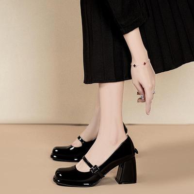 TEAHOO Mary Jane Retro Black High Heel Lolita Platform Shoes for Women