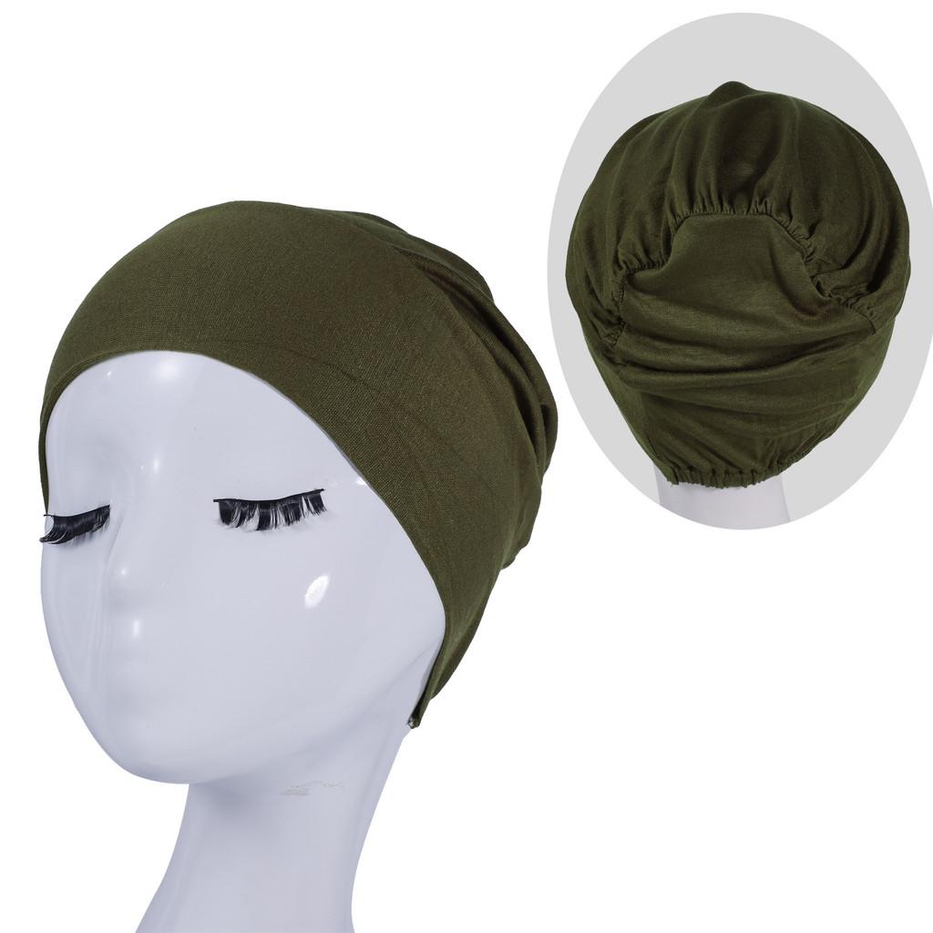 Silk Cotton Headscarf Cap With Elastic Fit For Casual Daily Wear