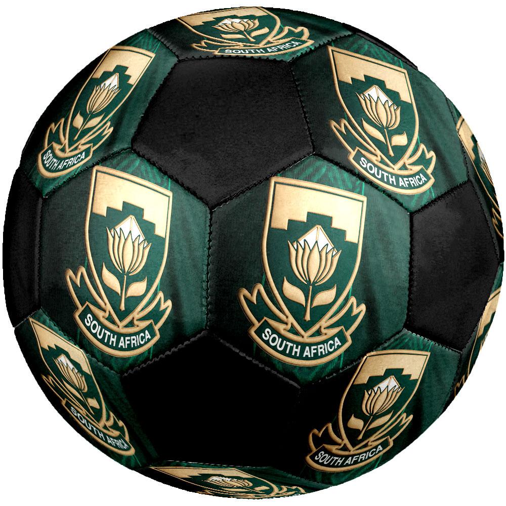 South Africa National Football Size 5 Soccer Ball, Machine-Stitched PVC, Durable & High Bounce, All Ages Fit, Fan Merchandise, Matches & Outdoor Use.