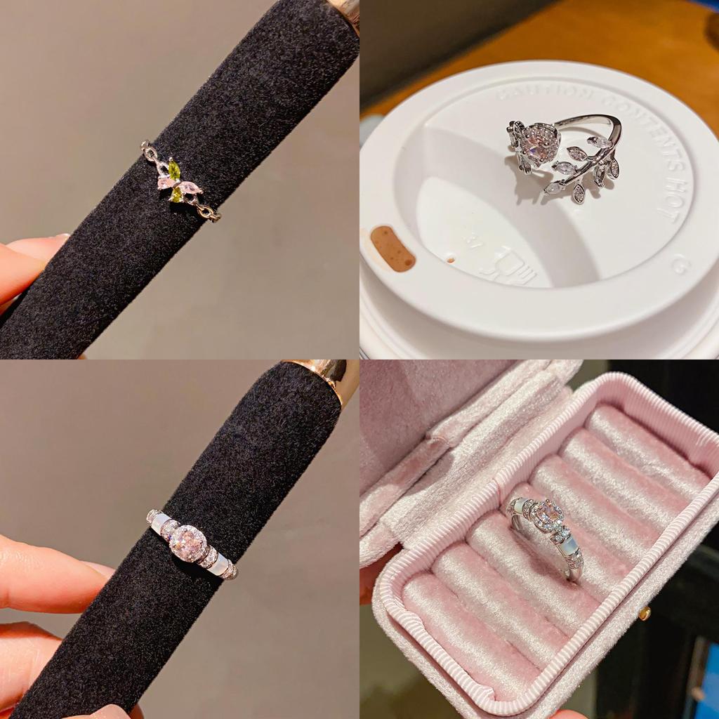 Minimalist Silver Zircon Butterfly Design Open Ring For Women Fashion Jewelry