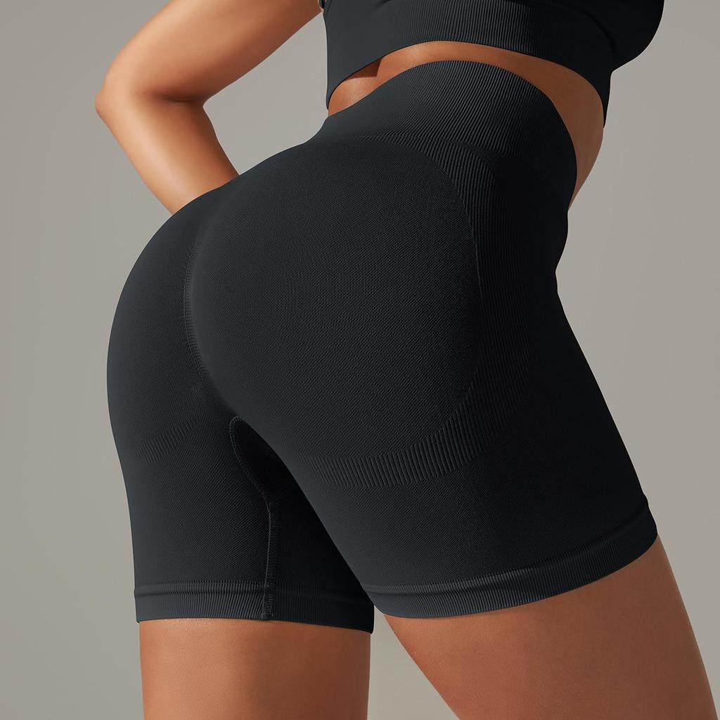 High-Waist Peach Lift Yoga Shorts - Women's Fitness & Running Apparel