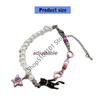 X6HE Unique Black Cats Star Pearls Bracelet Adjustable Length Y2K Inspired Pearls Charm Wrist Chain Jewelry For Teen Girls