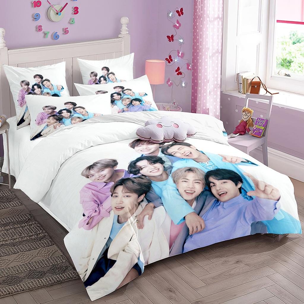 Kpop Stor Boy Group Bedding Music Band All Season Twin Bedding Set 3 Piece Comforter Bed Duvet Cover Double King Bedding Set