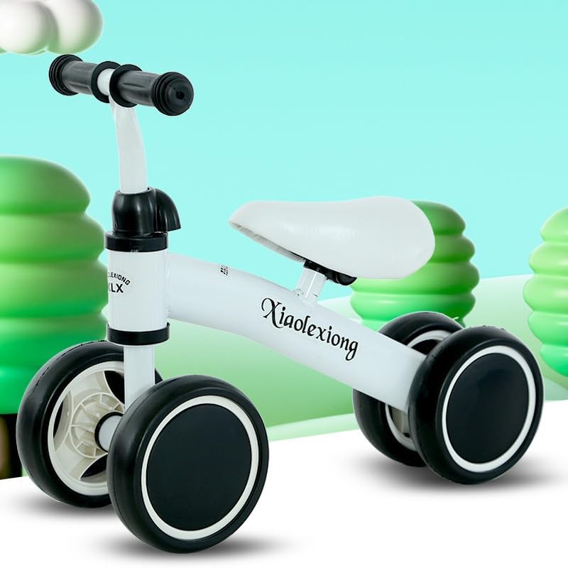 vehicle for for ages 1 to grayish black Four-wheeled children, 5, compact, ultra-lightweight, stroller, balance, vehicle, toy, handle, gift, (white)