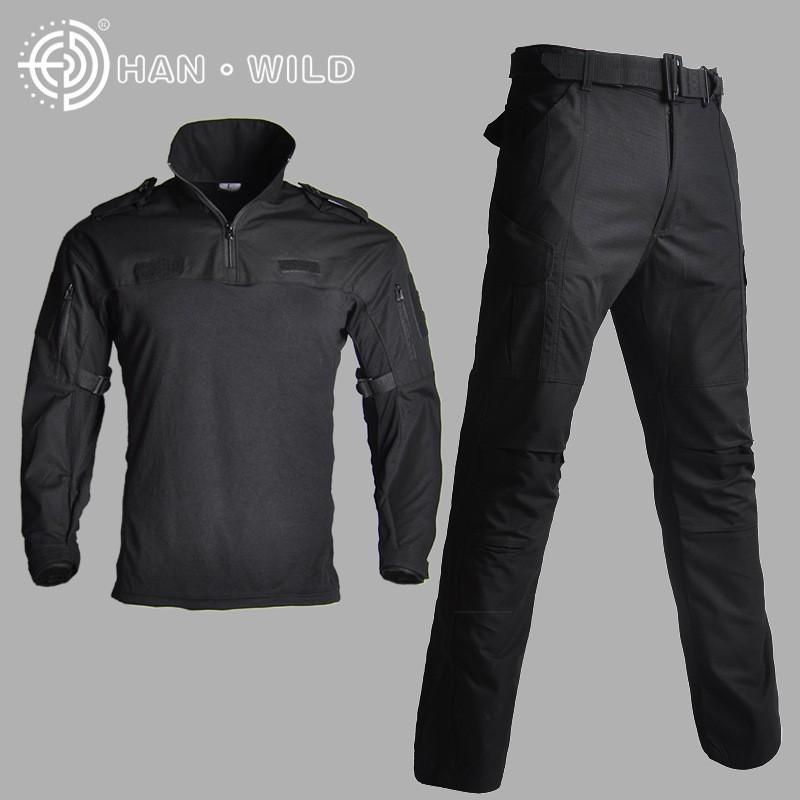 

Hanye Outdoor Combat Training Clothes Camouflage Cycling Frog Long Sleeved Men s Suit S чёрный