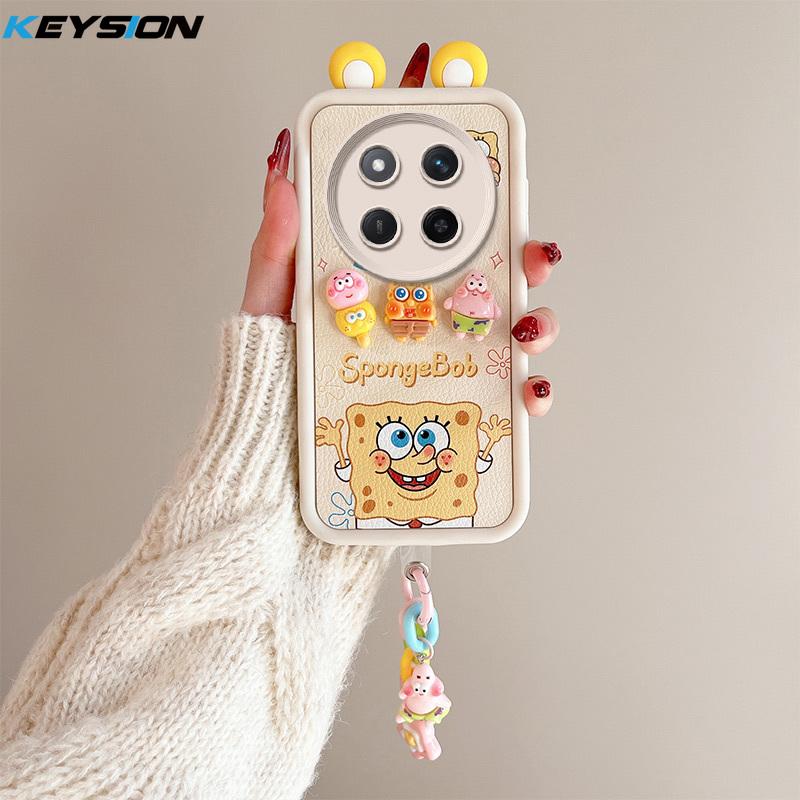 

KEYSION Cute Ear 3D Cartoon Case for HONOR X9c 5G with Bracelet Soft Silicone Shockproof Phone Cover for Huawei Magic 7 Lite 5G for Honor X9c